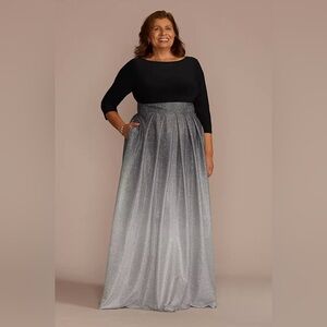 Oleg Cassini Gown Sz 18W Plus Size Ombré Sparkle Ball Gown